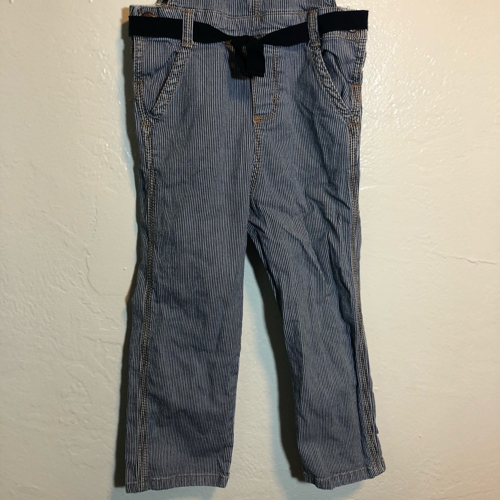Oshkosh B'Gosh Engineer Stripe Overalls Kids 3T - Picture 4 of 6